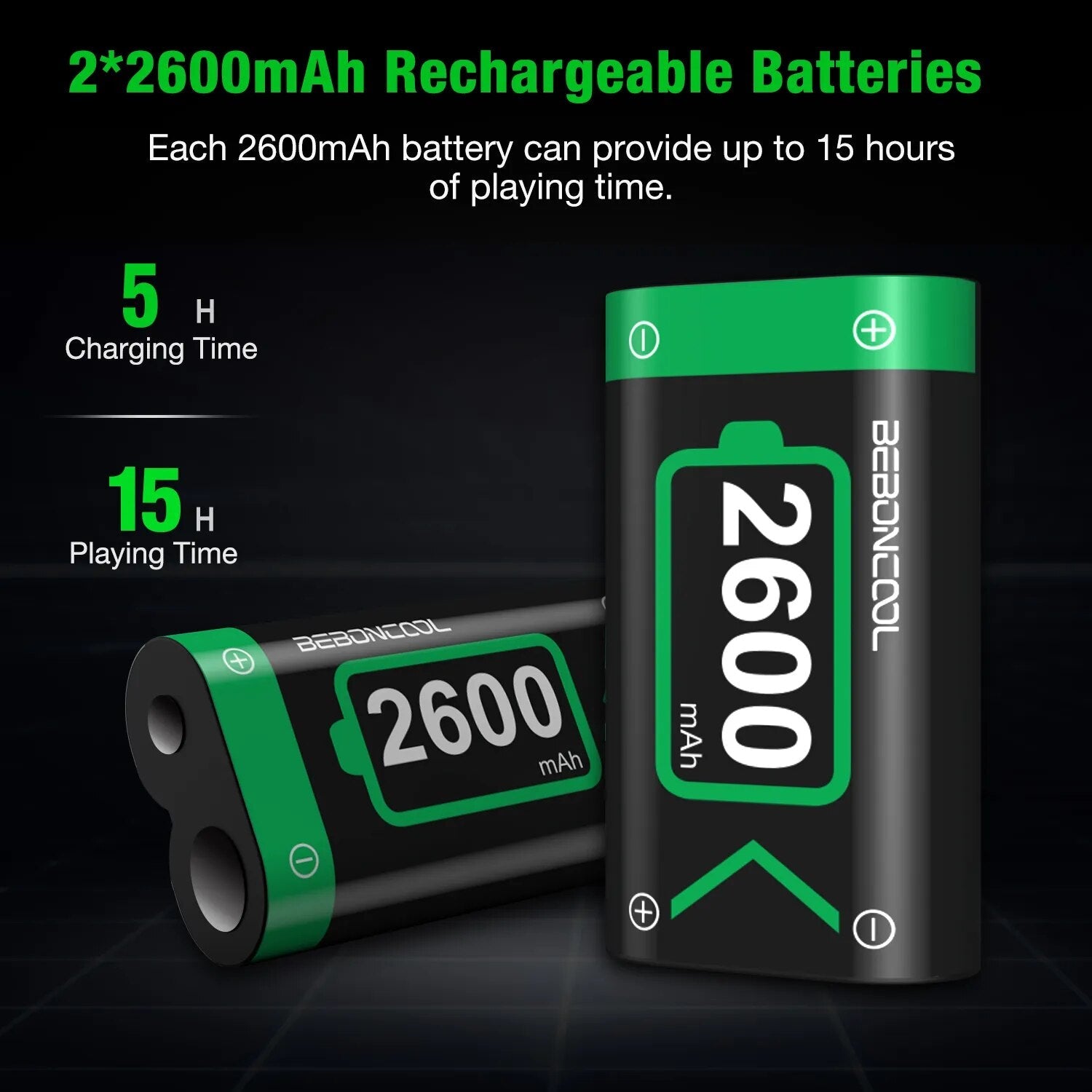 2 x2600mAh Rechargeable Xbox