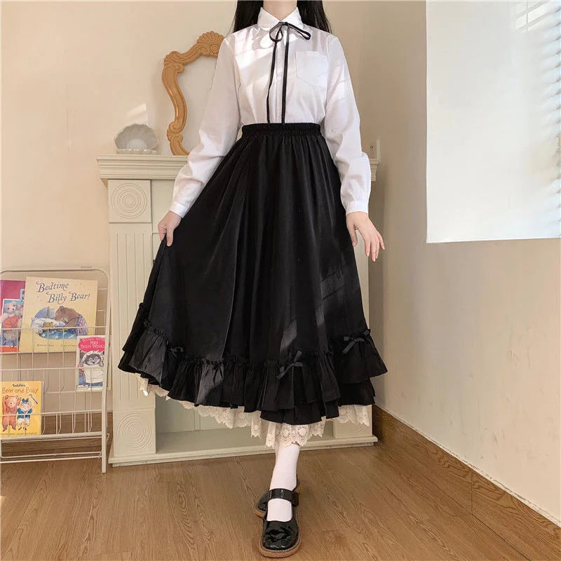 Skirts for Women 2023  White Skirt Japanese Y2k Kawaii Clothes Lolita Skirt Cheap Women's Clothing and Free Shipping Midi Skirt